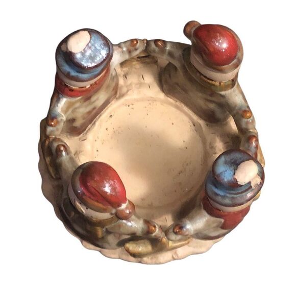 Vintage Kirklands Garden ll Snowman Ceramic Candle Holder Ring With Stars - Picture 5 of 8